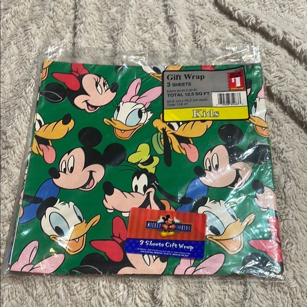 Vintage Disney Mickey Mouse Gift Wrap